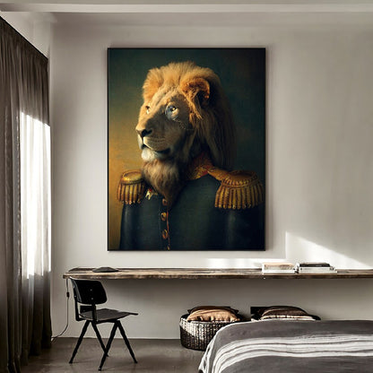 Lion in Suit Canvas Art