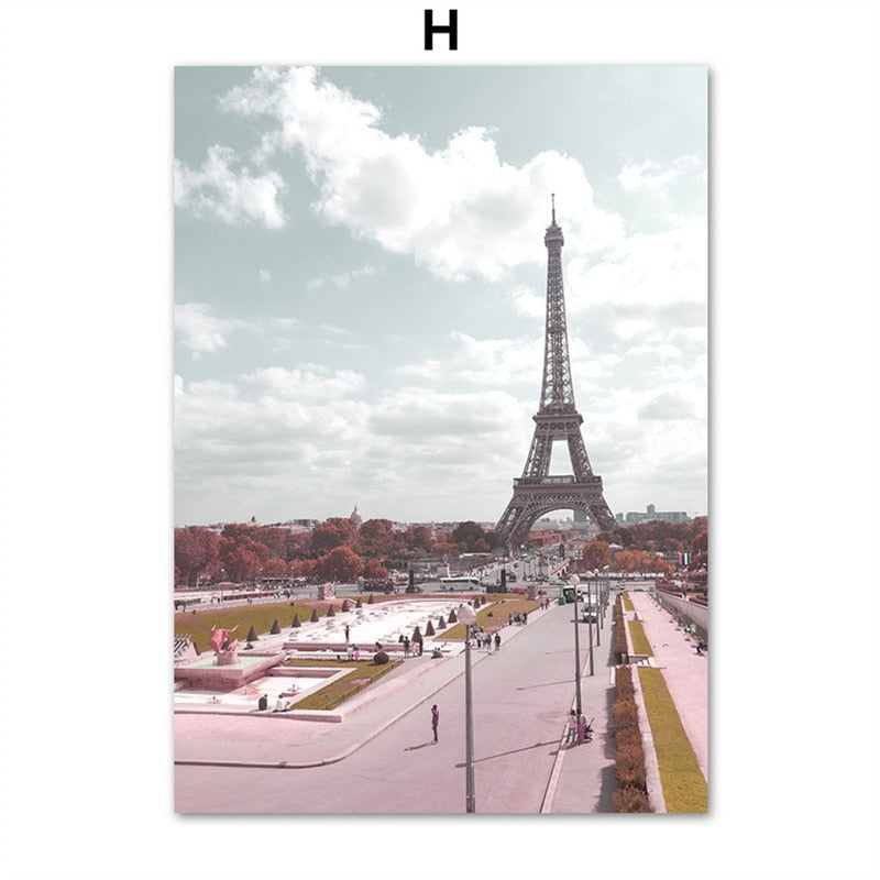 Pink Paris Floral Canvas Art