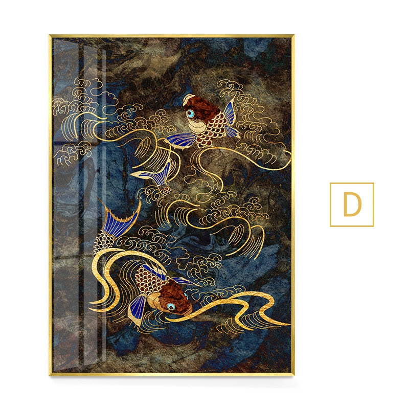 Luxurious Chinese Koi Fish Canvas Art