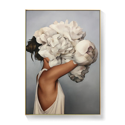 Lady Head Flower Canvas Art