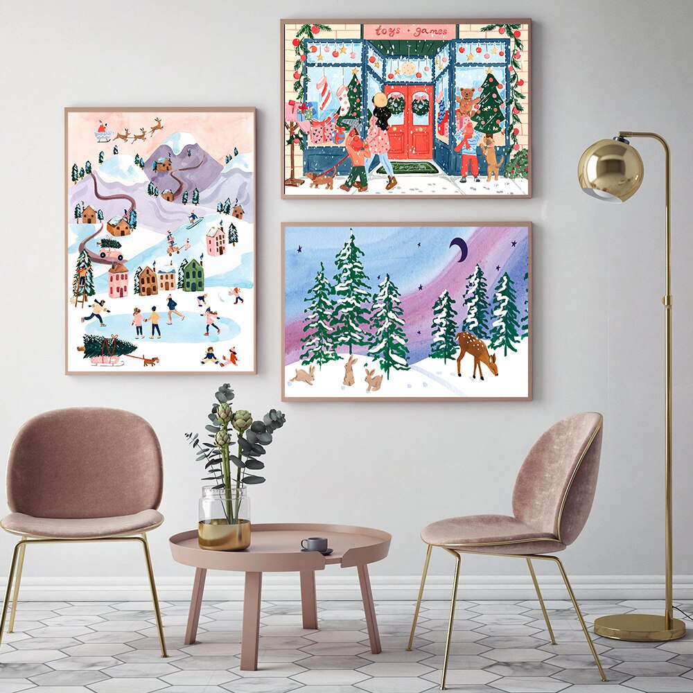 Christmas Snowman Canvas Art