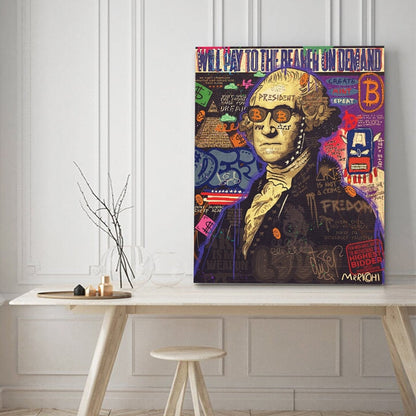 Graffiti Pop George Washington Canvas Art