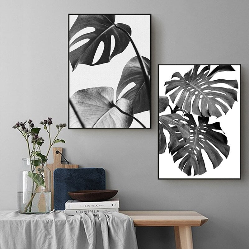 Black And White Palm Tree Canvas