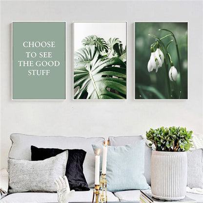 White Tulip Monstera Plant Canvas Art