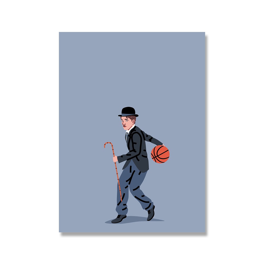 Einstein Playing Basket Ball Art Canvas