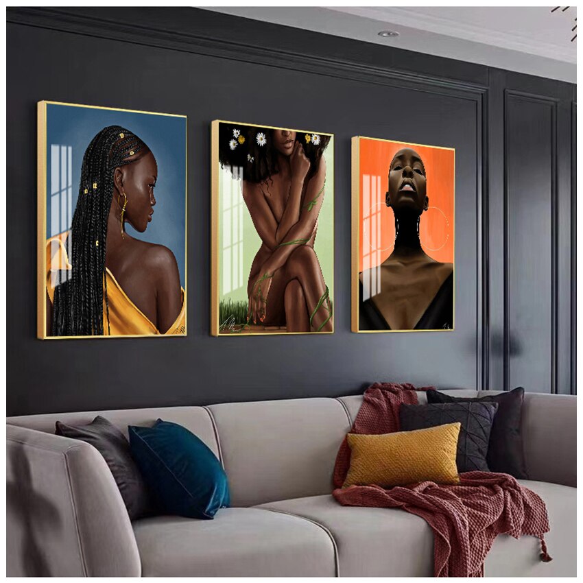 African Art Black Woman Portrait Canvas