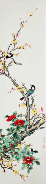 Chinese Style Flower Bird Canvas Art