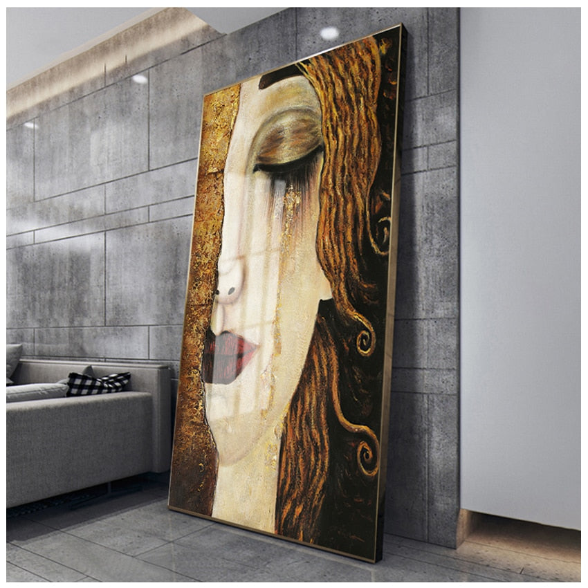 Golden Tear by Gustav Klimt Canvas Art