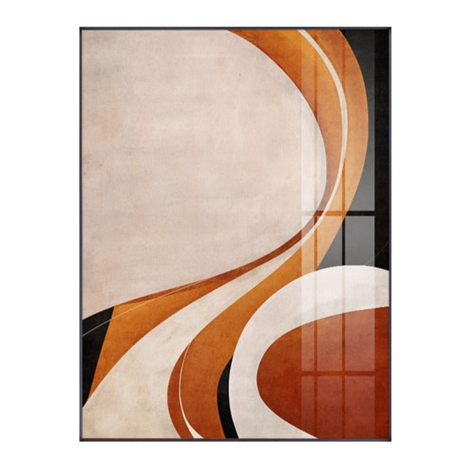 Abstract Beige Orange Brown Autumn Canvas Art