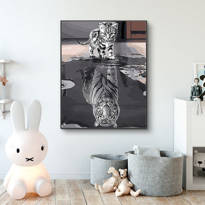 Cat Reflection Canvas Art