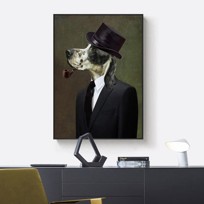 Animal with Suit Canvas Art