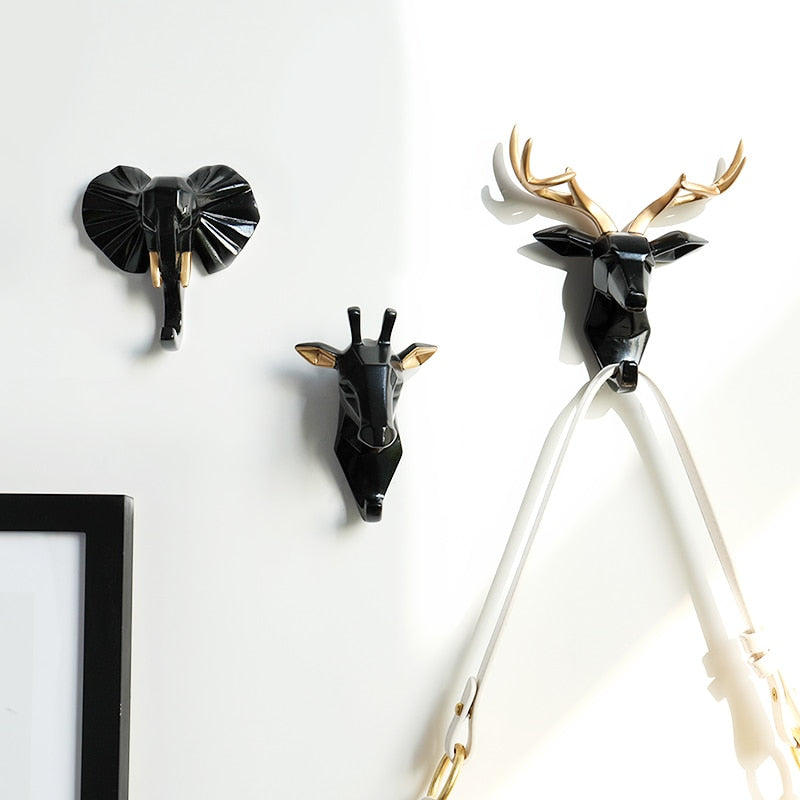 Animal Head Sticker Hook Statue