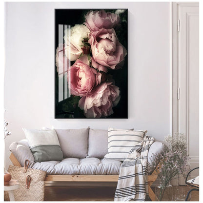 Realistic Pink and White Flower Canvas Art