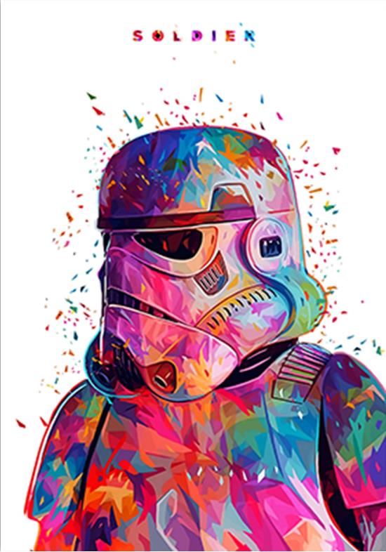 Star Wars White Canvas Art