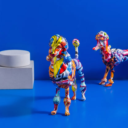 Graffiti Poodle Resin Statue