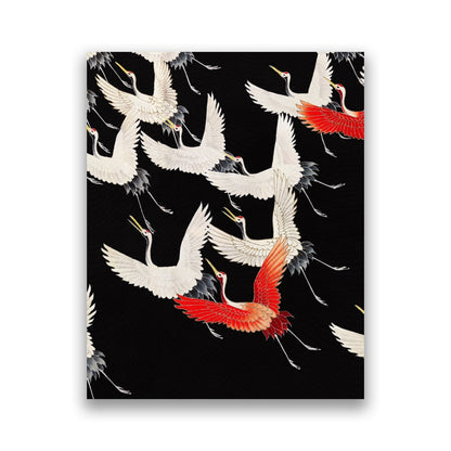 Japanese Style Crane Canvas Art