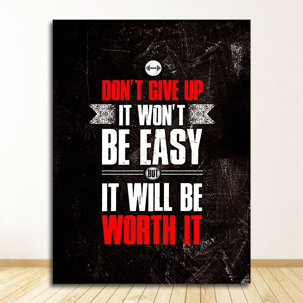 Muscle Bodybuilding Fitness Motivational Quotes Art Canvas