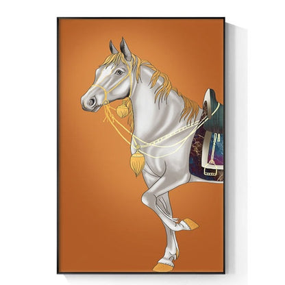 Modern Horse Orange Canvas Art