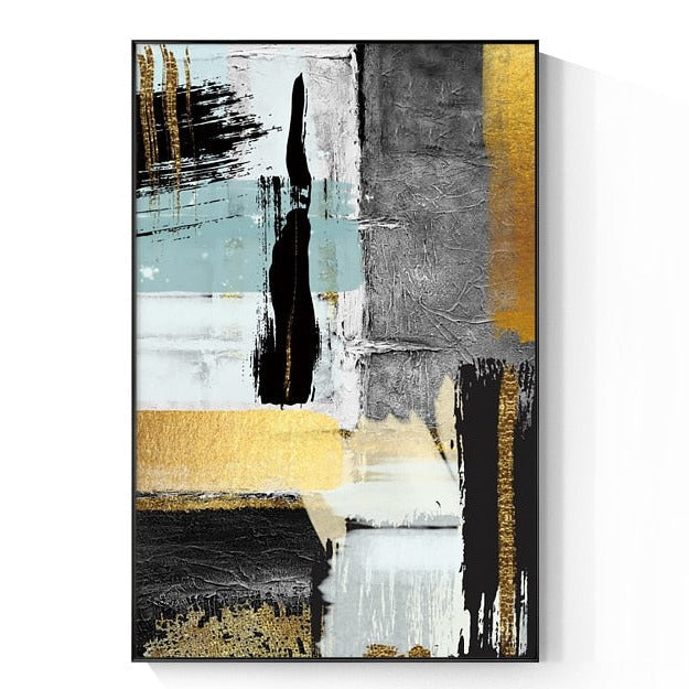 Abstract Gold Foil Canvas Art