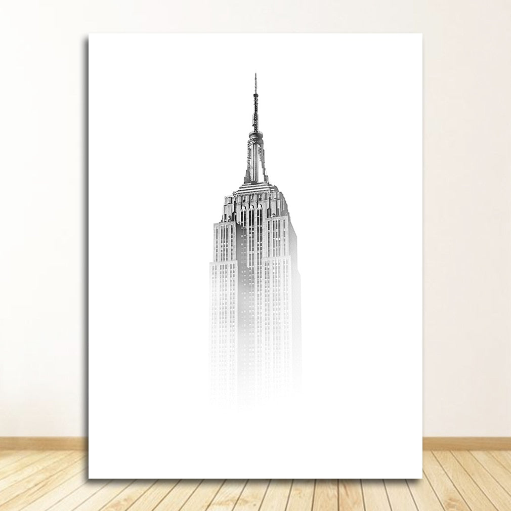 New York Statue Of Liberty Black and White Canvas Art