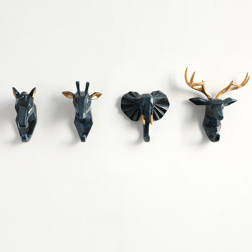 Animal Head Sticker Hook Statue