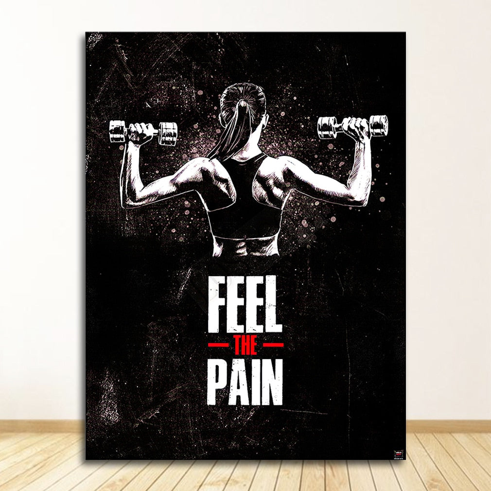 Muscle Bodybuilding Fitness Motivational Quotes Art Canvas