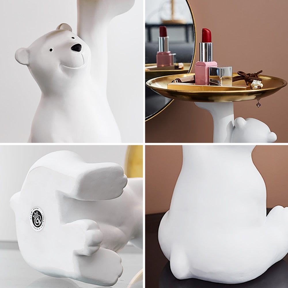 White Bear Tray Statue