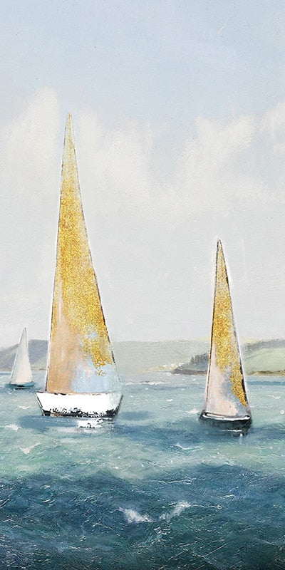 Sailing Boat Oil Painting Wall Art Canvas