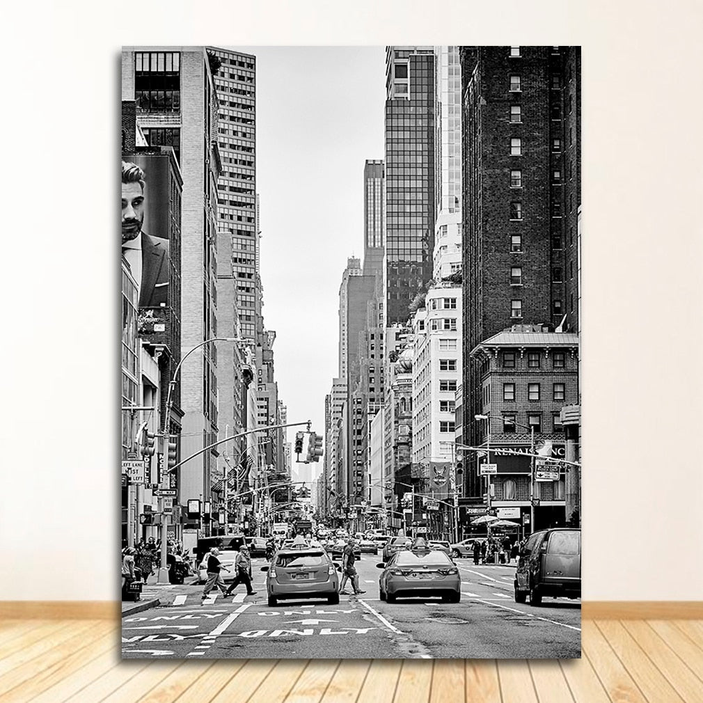 New York Statue Of Liberty Black and White Canvas Art