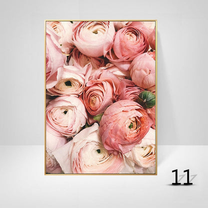 White Pink Peony Canvas Art