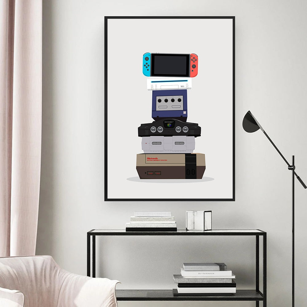 Gaming Retro Wall Art Canvas