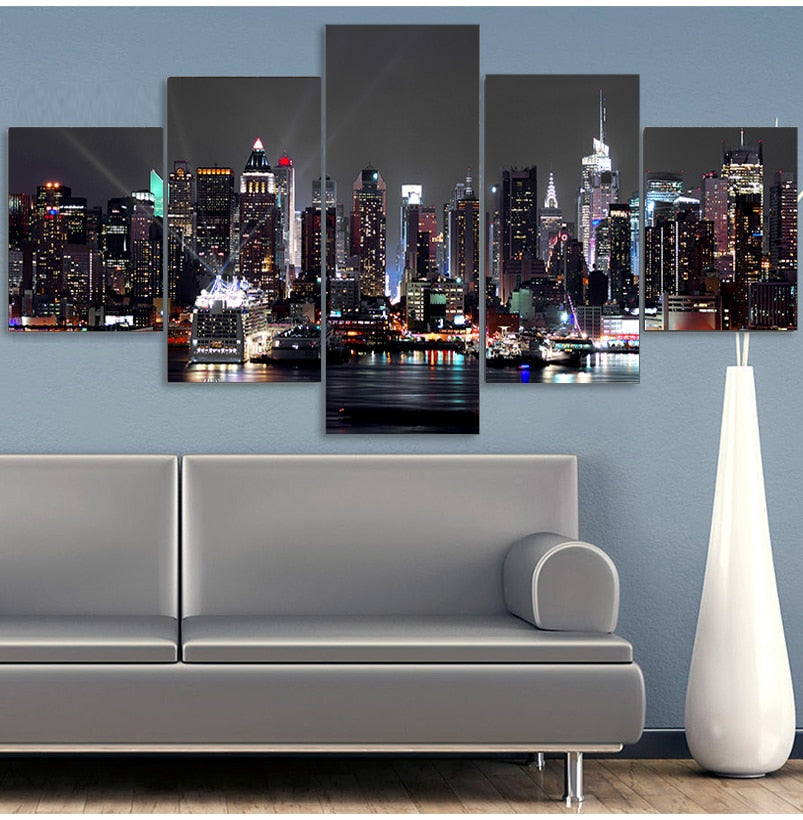 New York City Night View Canvas Art