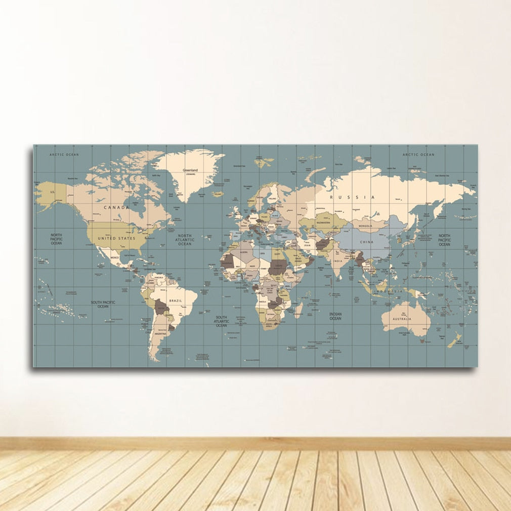 World Map Canvas Art