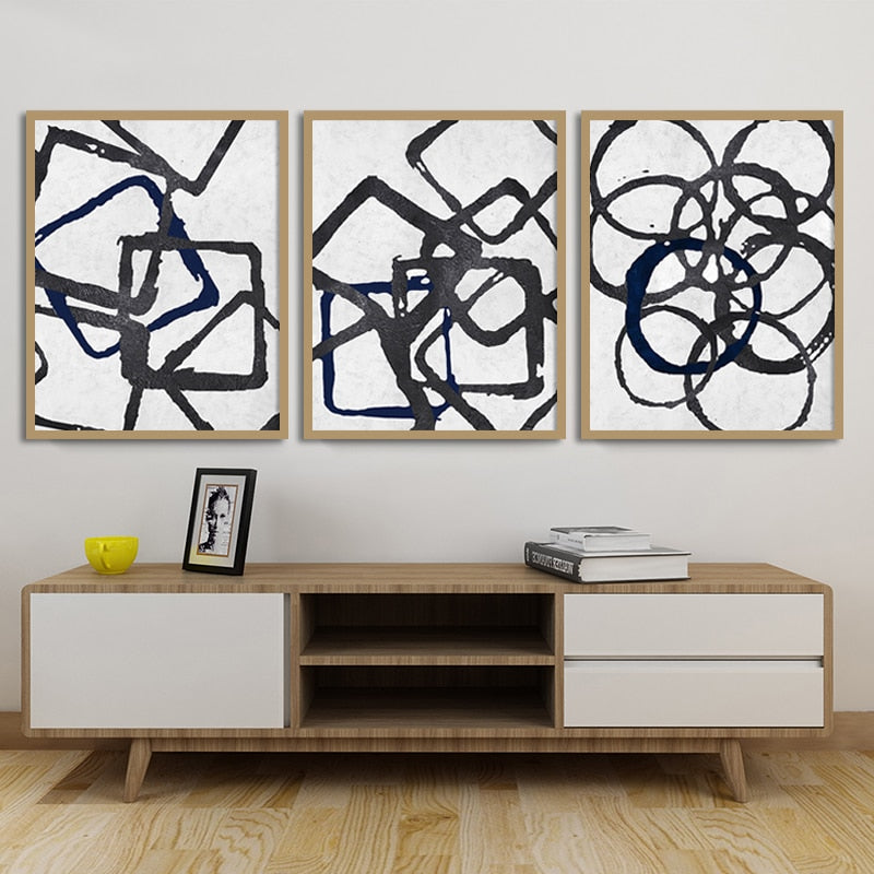 Black and White Abstract Canvas Art