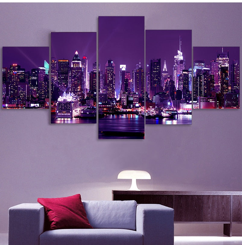 New York City Night View Canvas Art