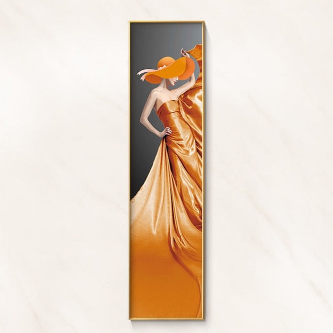 Orange Dress Fashion Woman Canvas Art