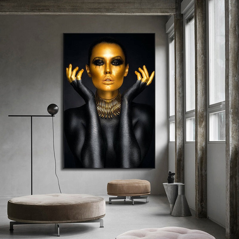 Gold Woman Canvas Art