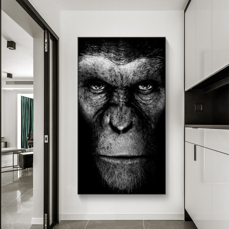 Black Gorilla Canvas Art