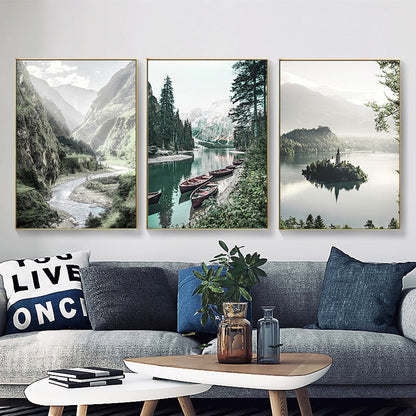 Scandinavian Black White Nature Landscape Canvas Art