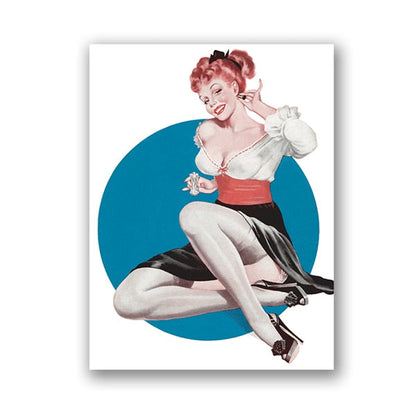 Vintage Pin Up Girl Sexy Women Canvas Art