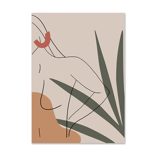 Abstract Woman Body Line Canvas Art