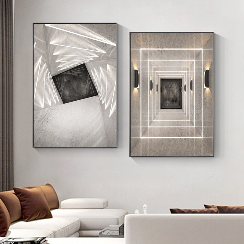 Wall Lighting Visual Building Canvas Art