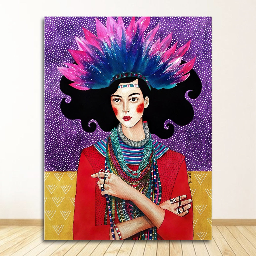 Big Hair Girl Canvas Art