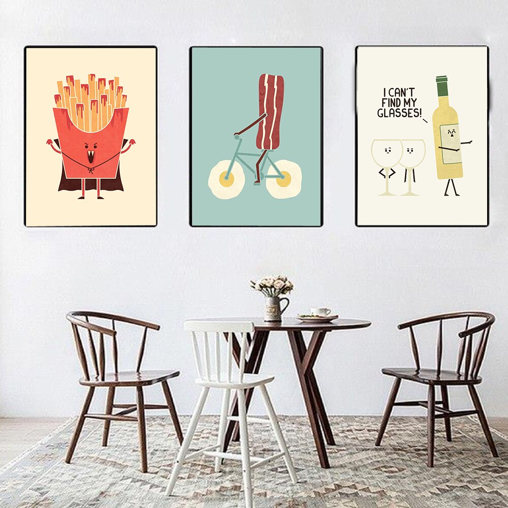 Funny Food Wine Canvas Art