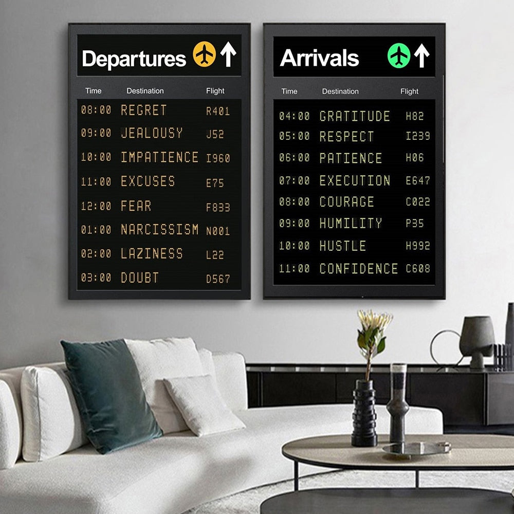 Flight Information Departures And Arrivals Canvas Art