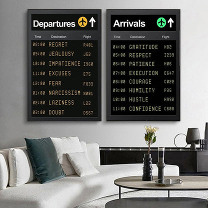 Flight Information Departures And Arrivals Canvas Art