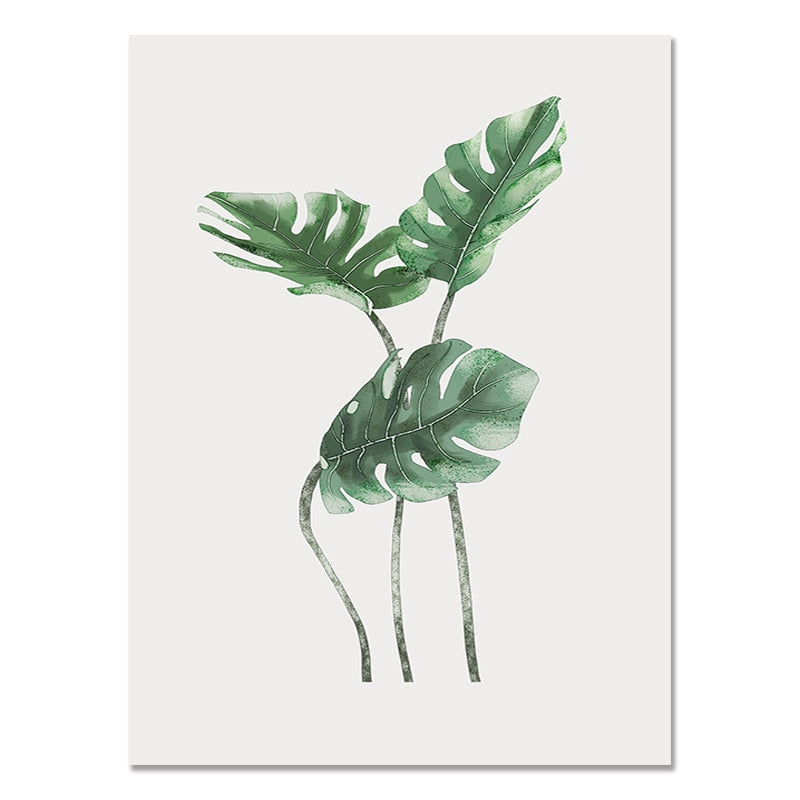 Simple Green Plant Canvas Art