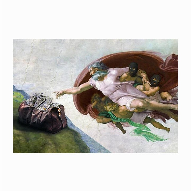 Hand of God Funny Canvas Art