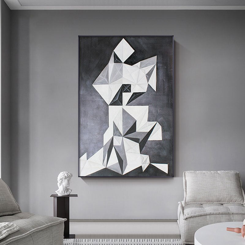 Black and White Geometric Canvas Art