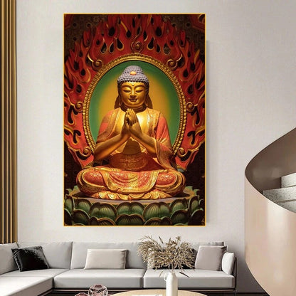 Golden Buddha Statue Canvas Art